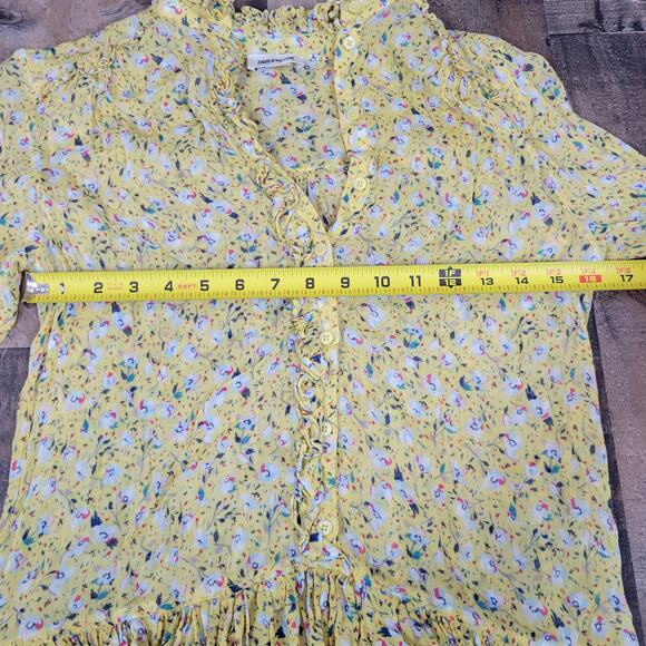 Zadig & Voltaire Rebbie Goa Mini Dress Yellow Ditsy Floral No Size Tag Small - Picture 10 of 15